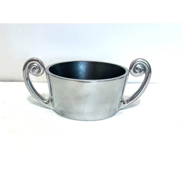 Carrol Boyes Hand Crafted Pewter Sugar Bowl Wave Design Handles Signed - Picture 1 of 7